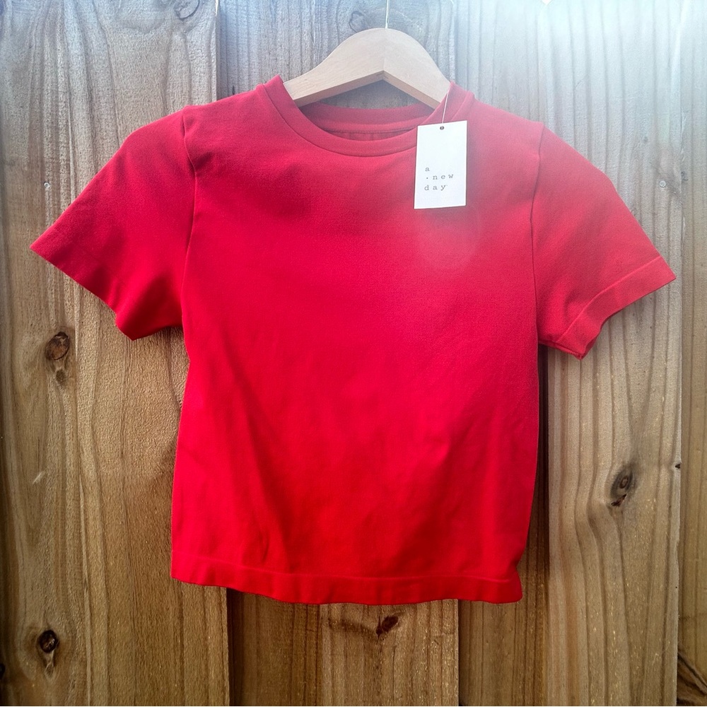 a new day Bright Red Short Sleeve crop top